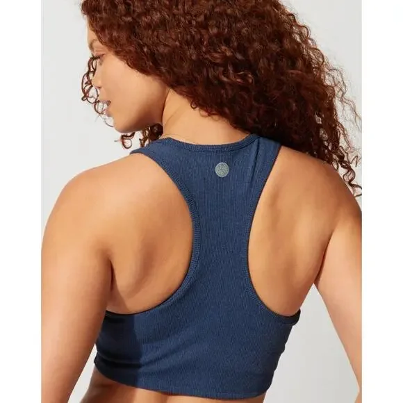 NWT Threads 4 Thought Kensi Rib Sports Bra Heather Chambray Women's Size Large - Picture 5 of 12